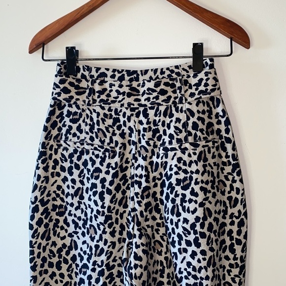 ZARA Cheetah Print High Waist Slouchy Belted Trousers - Picture 4 of 7